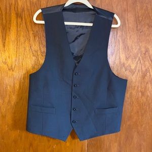 Dark Gray/Black, 5 Button, 2 Pocket Dress/Business Vest. Side vent w/49” Chest